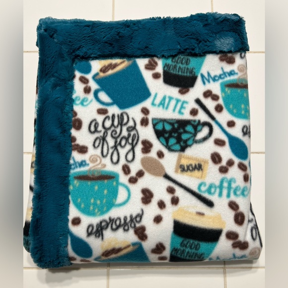 Handmade Minky Mallard Cuddle Hide & Fleece Latte Snuggle Blanket - Picture 2 of 5